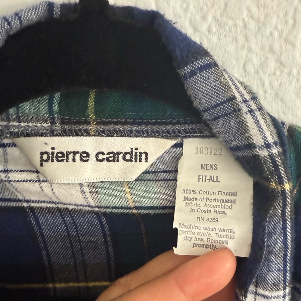 Pierre Cardin Men’s Flannel Robe Plaid - Picture 2 of 5